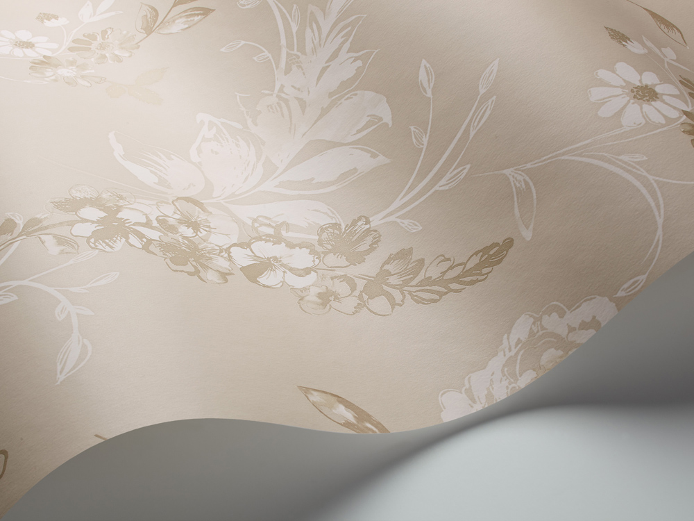 Graceful Living 6610 Vlies-Tapete mit Blumen & Rosen in weiß und beige im Landhaus-Stil